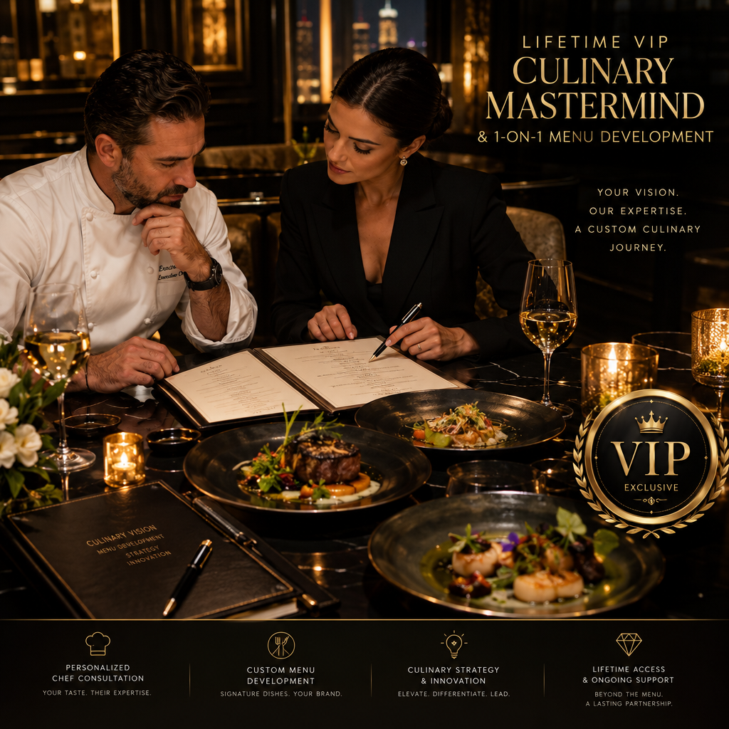 Lifetime VIP Culinary Mastermind & 1-on-1 Menu Development