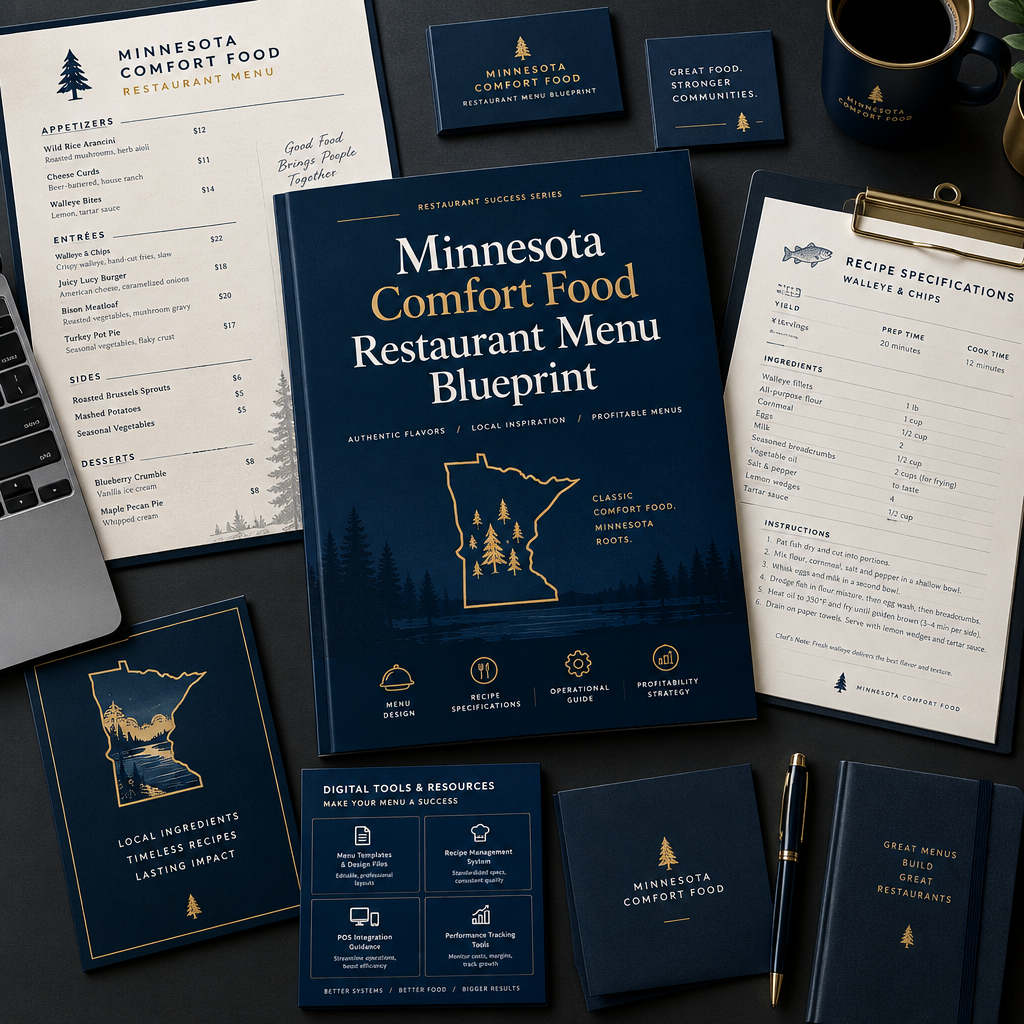 Minnesota Comfort Food Restaurant Menu Blueprint